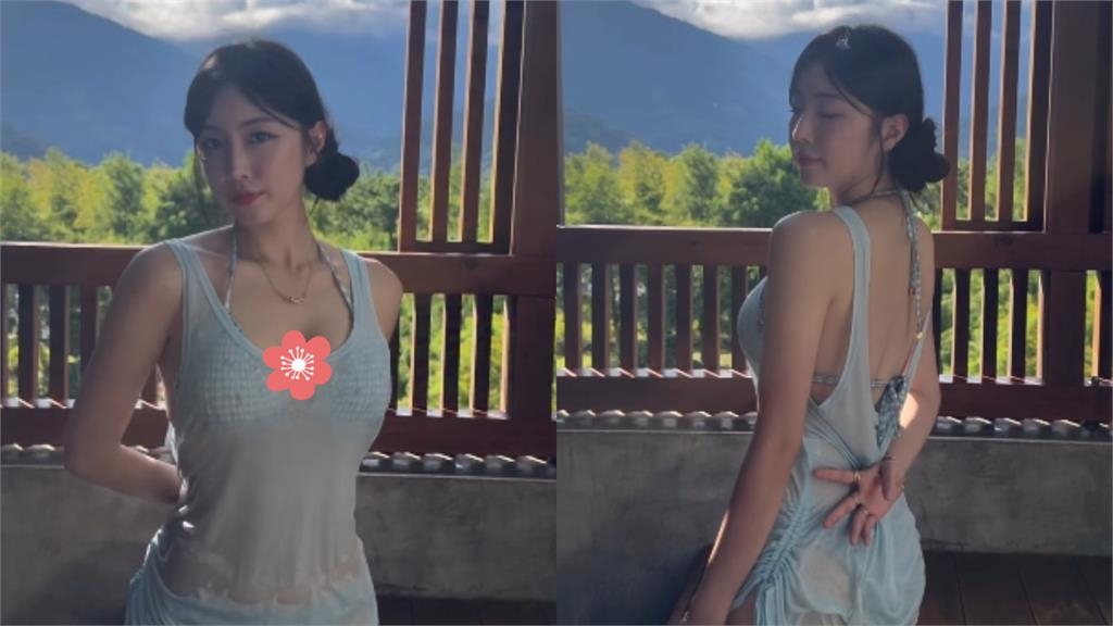 最強外掛安芝儇「濕身辣照」全看光!比基尼「泡湯3秒片」網:1小時看不完