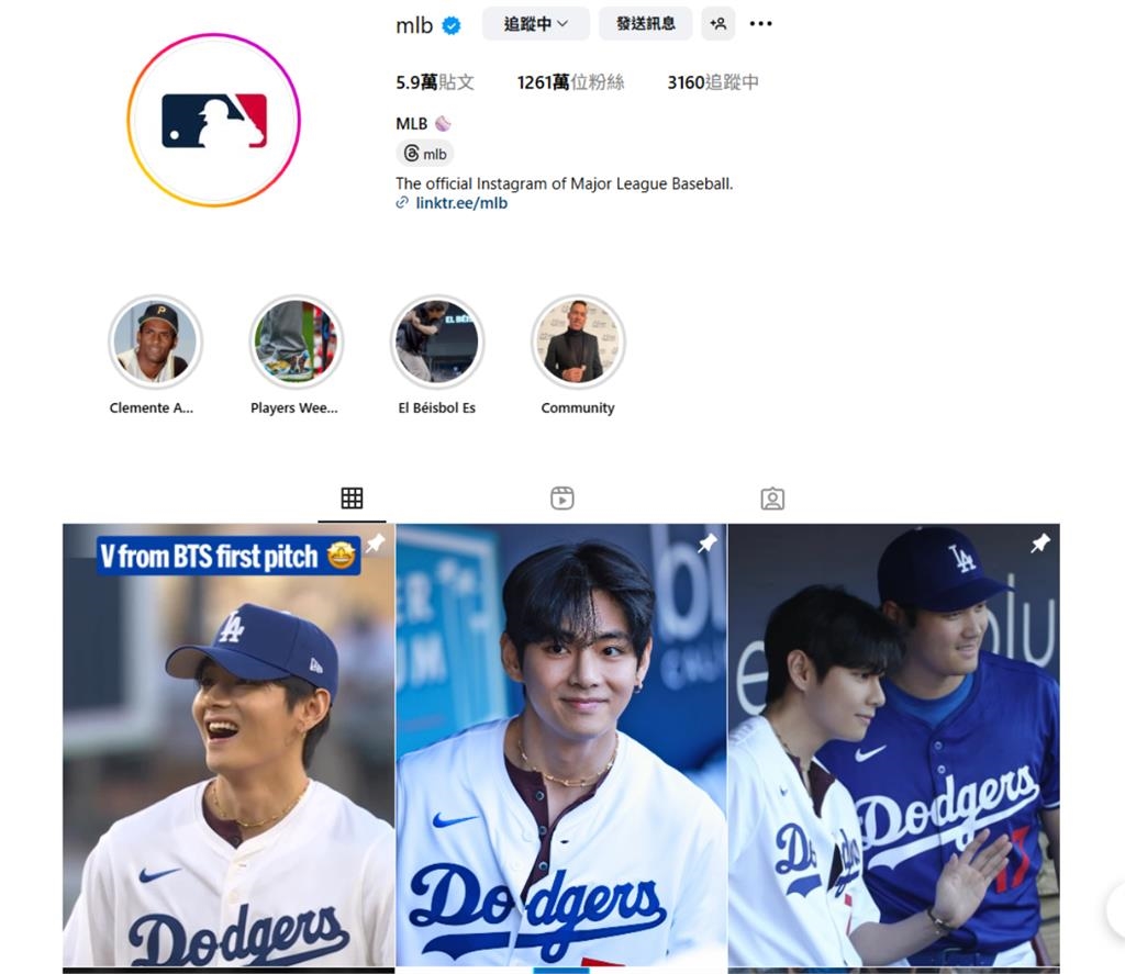 MLB／BTS「V」魅力無極限！空降道奇贏球MVP　還攻佔大聯盟多則釘選貼文