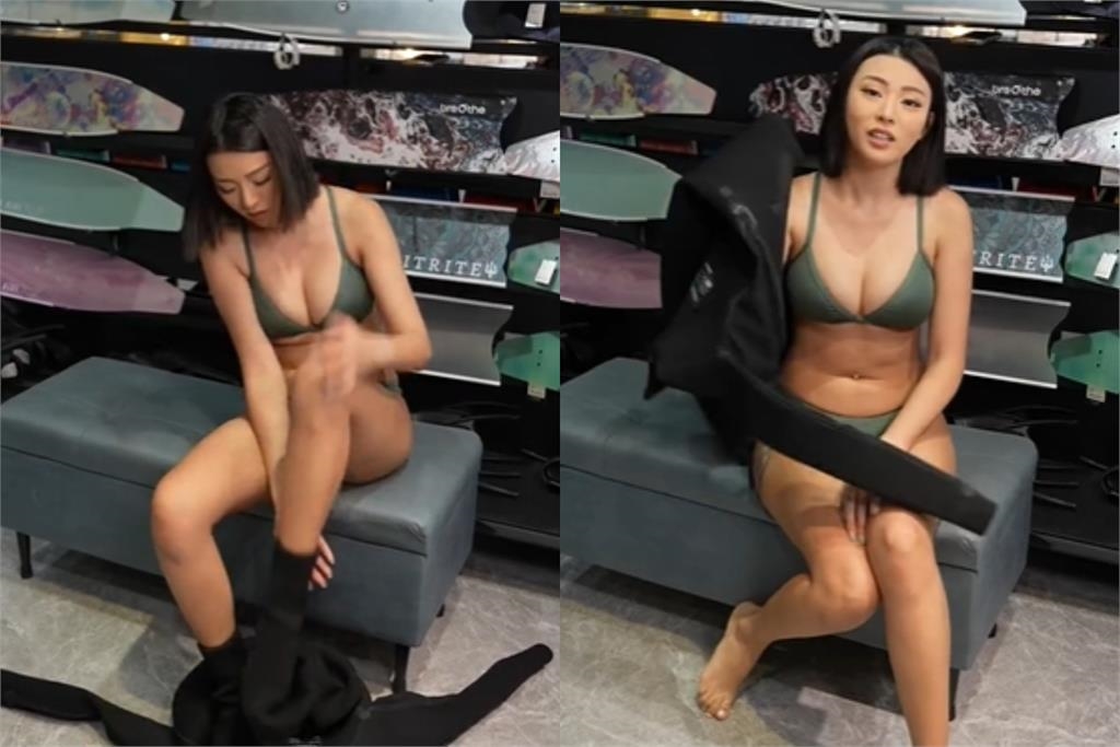 台正妹示範脫潛水衣轉身「掉出巨型草仔粿」！瞬間香港暴紅：台港友誼橋梁