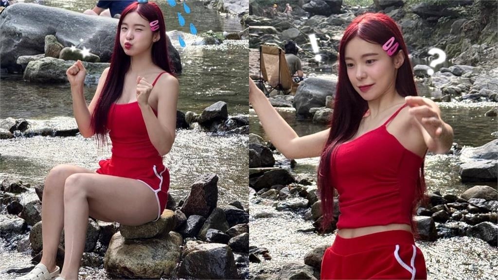 李多慧一彎腰「巨無霸海溝」全現形　真理褲秀「白皙腿根」野外火辣放送