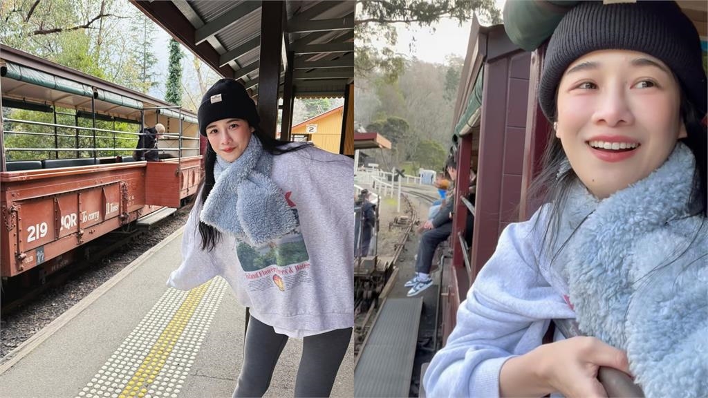 火車瑜珈褲正妹「2條辣腿猛伸窗外」竟是YTR千千！猛曬南半球照網震撼：肉肉的…