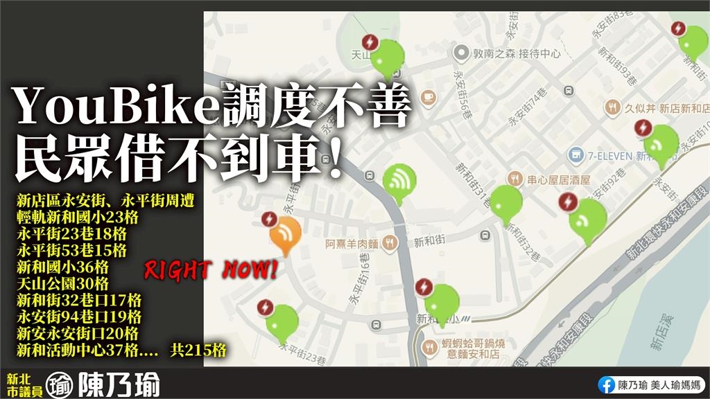快新聞／新店YouBike「見站沒車」！民眾連走9站氣炸　陳乃瑜：開學更難租