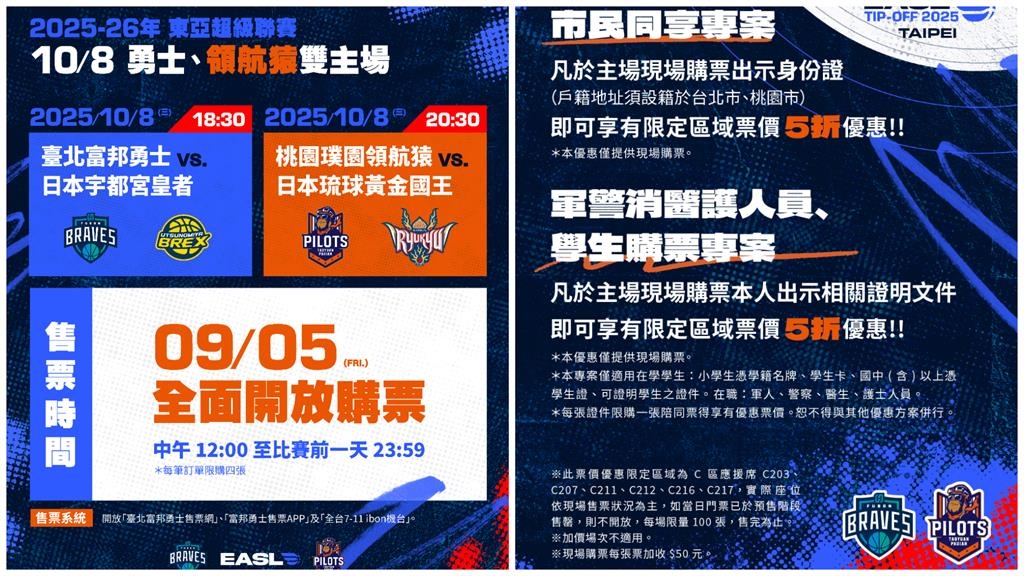 籃球/東超開賣!領航猿再戰琉球黃金國王 開幕戰超佛票價「一次看兩場」懶人包看這