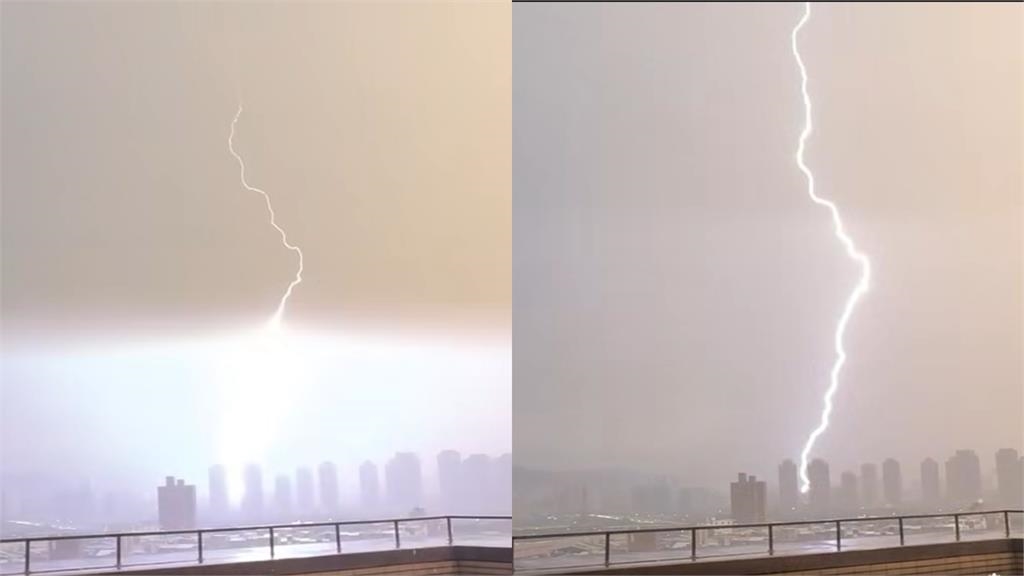 冷心低壓籠罩「雷神夜襲」閃電猛劈 台北101直擊畫面曝光鄭明典認證:超巨!