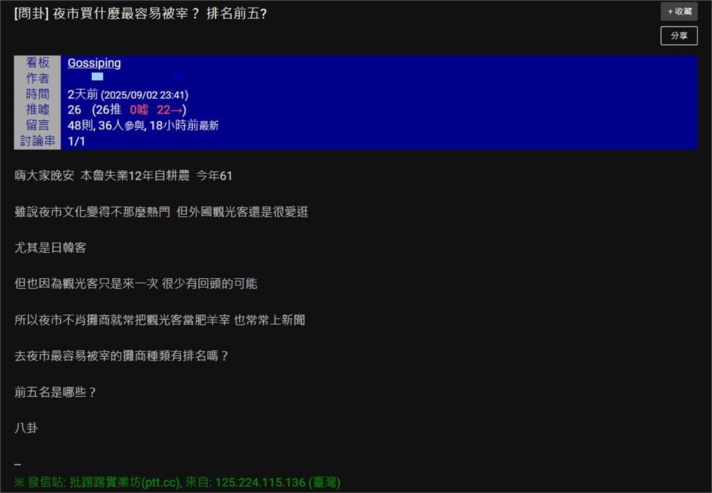 夜市最坑攤位「國外客慘被當盤子」！內行揭「1種類」：都很危…