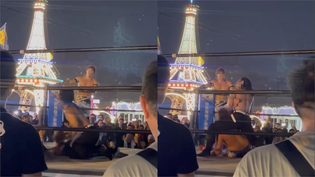 夜市驚見摔角賽「激烈肉搏戰」畫面瘋傳！「小孩站一排圍觀」網怒轟：超荒唐