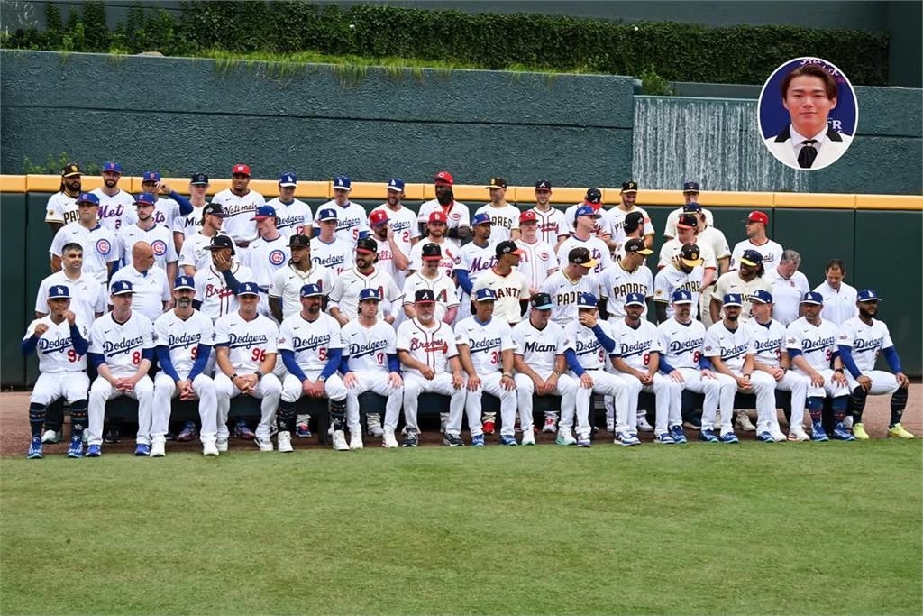 MLB/道奇拍大合照「不用再P山本」!柯蕭+自由男站C位、大谷排紅中偏右