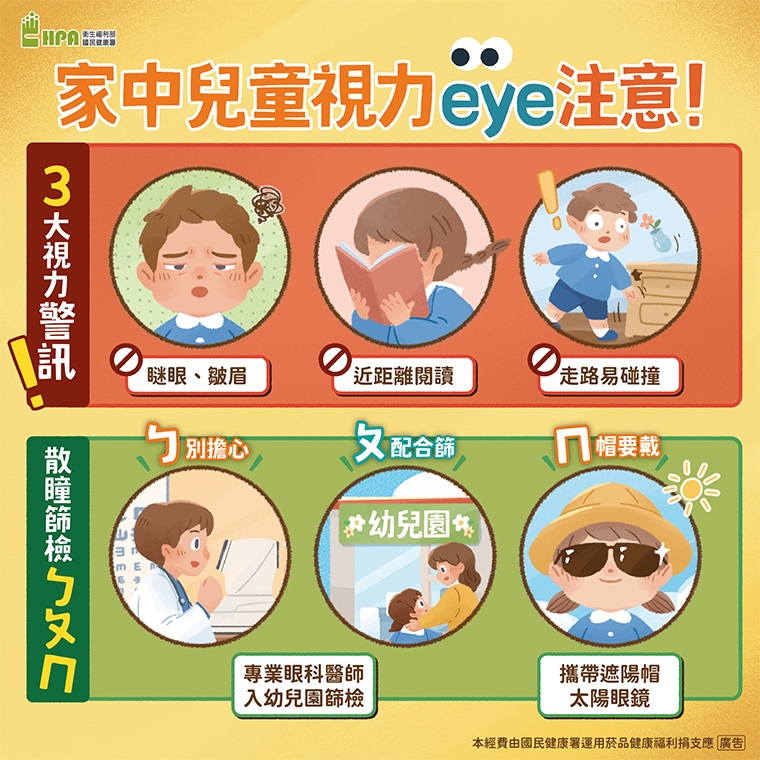 掌握孩童視力健康關鍵期！ 國健署推動學齡前視力篩檢