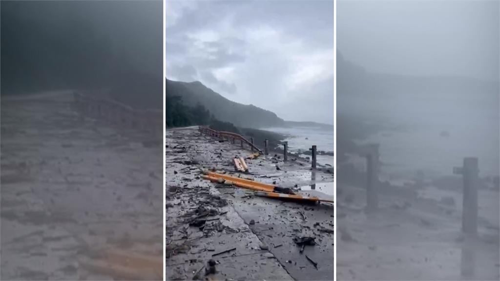 樺加沙過境！綠島蘭嶼一片狼藉　護欄斷成一大截