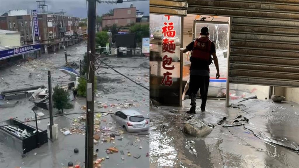 花蓮堰塞湖潰堤「光復鄉一片汪洋」!粉專揭驚人「溢流水量」:半個石門水庫