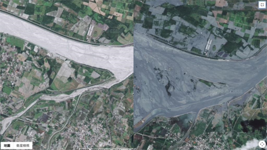 光復鄉洪災「最新衛星照對比」曝光！太平村逾50%被淹沒⋯宛如鋪上一層水泥