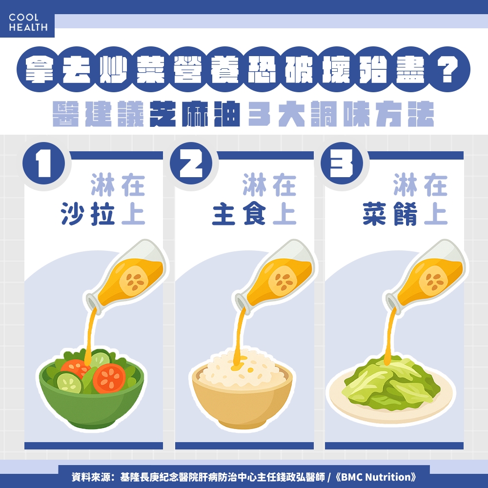 別再只知道橄欖油！ 醫揭每天吃「芝麻油」驚人好處：對1族群效果更佳