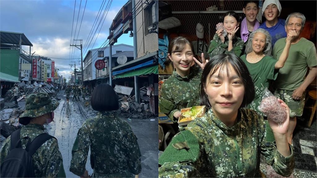 3正妹女兵「全套迷彩」現身花蓮挖土!她喊身為軍人「應做這1事」惹哭全網