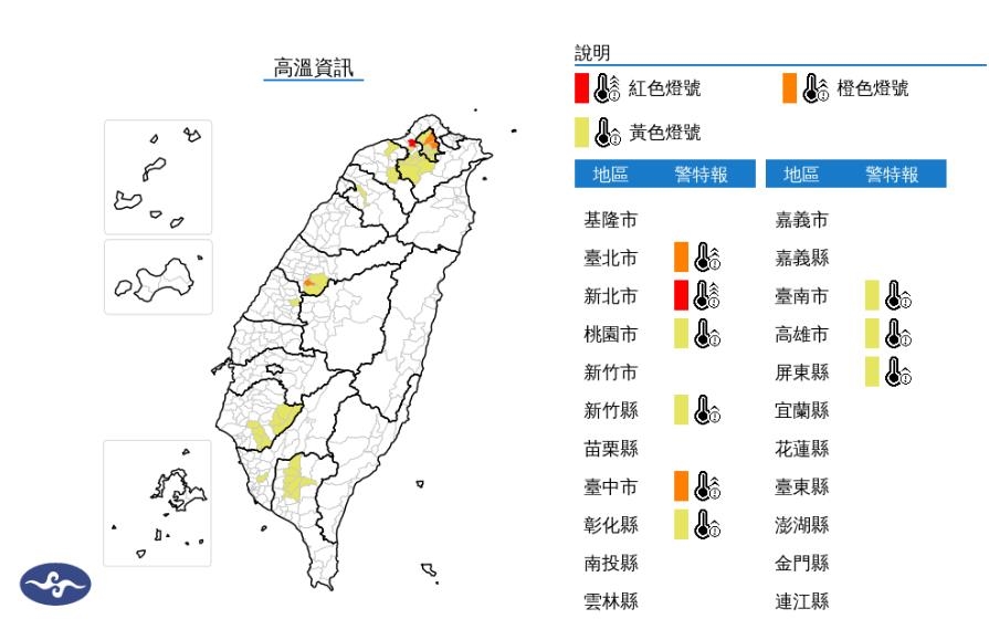 快新聞/中秋連假首日!9縣市狂亮高溫燈號 新北連飆38度