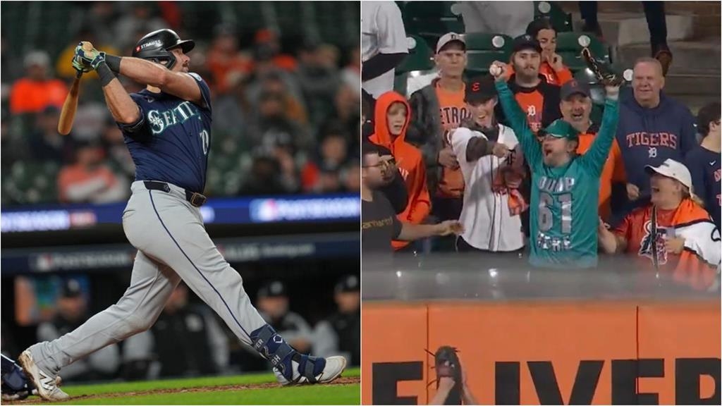 MLB(影)／命中注定！鐵粉接獲勞雷61轟　「神預言T-Shrit」精準預測落點