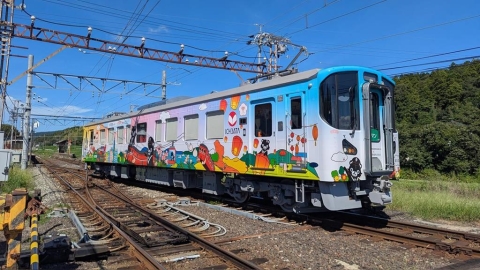 台日交流！島根「台灣塗裝」彩繪電車上路　石垣島土地公廟「豬公」祭神