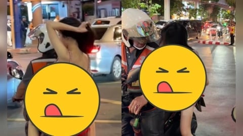 正妹坐機車「激薄睡衣猛遭吹開」!彎腰下車「哥吉拉掉出來」百萬網猛看真身被挖了