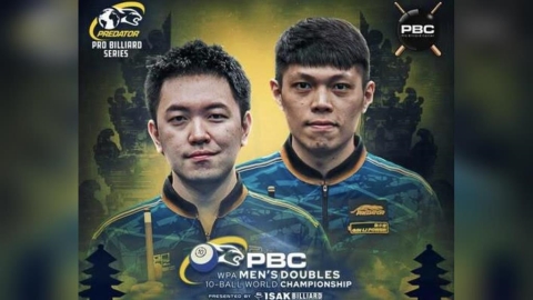 撞球／獻給已故「火雲邪神」張榮麟！台將吳坤霖／謝佳臻奪男子雙打世錦賽冠軍