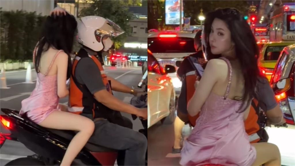 187萬女星坐機車「蕾絲布料險飛走」!狂洩「白嫩鉛筆腿」…睡衣價格曝光了