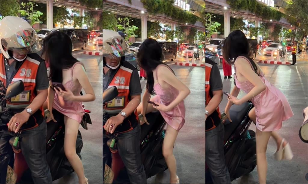 187萬女星坐機車「蕾絲布料險飛走」!狂洩「白嫩鉛筆腿」…睡衣價格曝光了