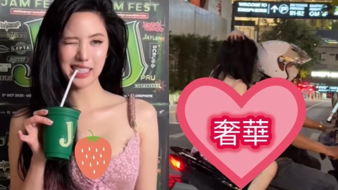 187萬女星坐機車「蕾絲布料險飛走」!狂洩「白嫩鉛筆腿」…睡衣價格曝光了