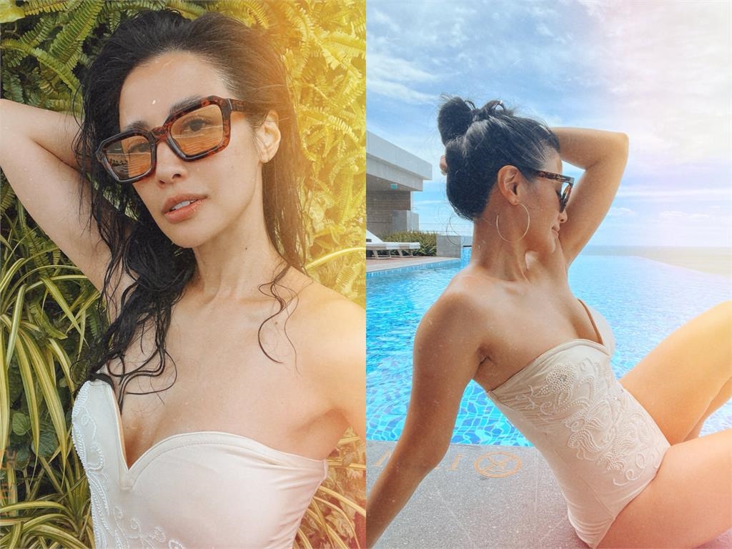 李蒨蓉泳池「濕身解放」零肩帶險撐不住　全素顏洩「超狂膚況」驚呆網！