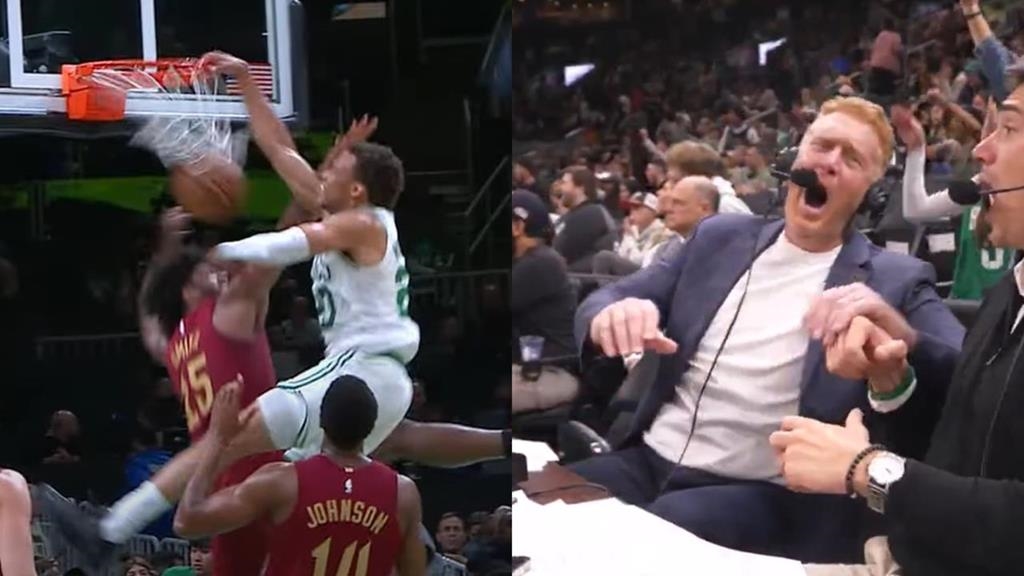 NBA(影)／誰管你垃圾時間！綠衫軍小將熱身賽剩30秒「隔人爆扣」替騎士菜鳥上課