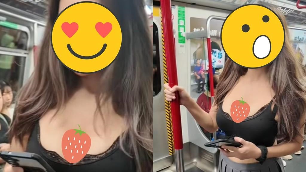 317萬模特兒搭車「脫到只剩Bra」！狂撩髮擺拍…後方乘客「1舉動」意外成焦點