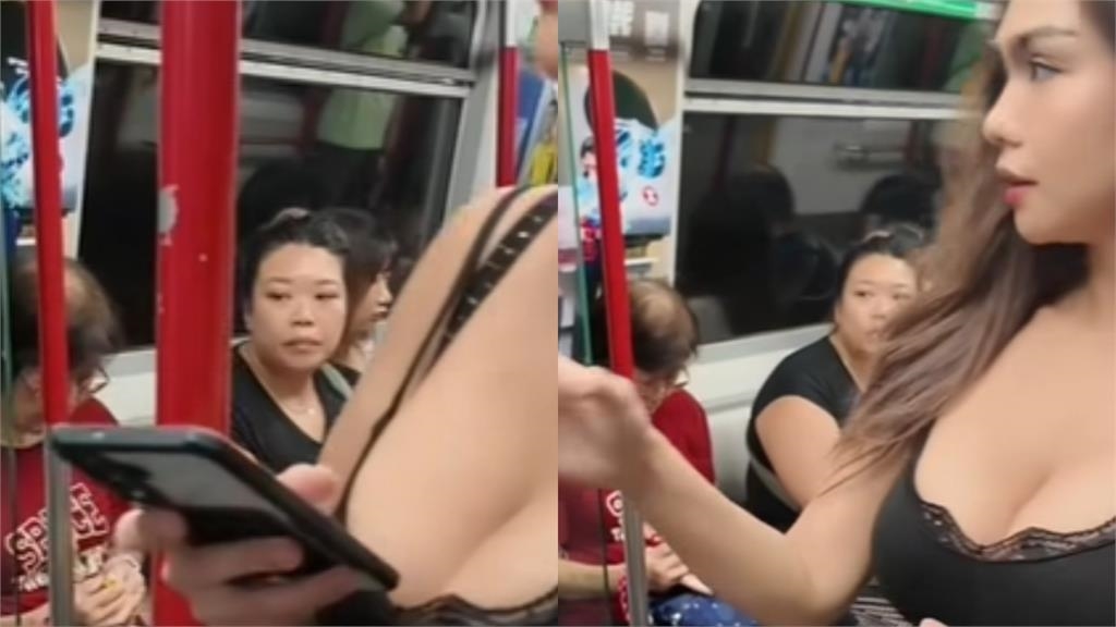 317萬模特兒搭車「脫到只剩Bra」！狂撩髮擺拍…後方乘客「1舉動」意外成焦點