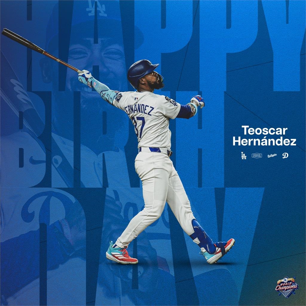 MLB(影)/西語老師33歲生日快樂!赫南德茲生日願望就是「幫道奇多贏幾場球」