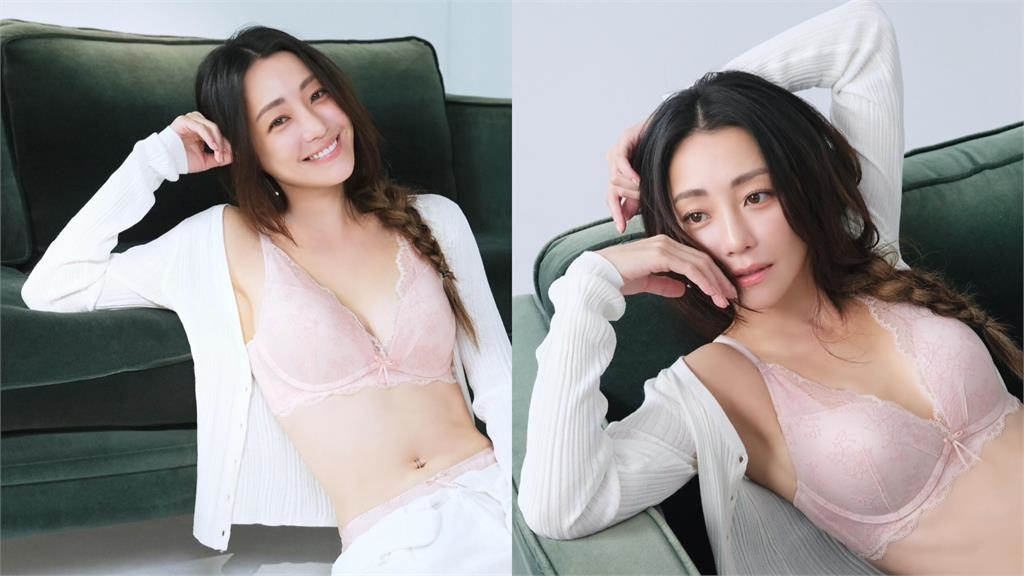 釦子整排沒扣「謝欣穎裸色領域」全解鎖！噴出整片粉嫩「中路膨脹」不遮了