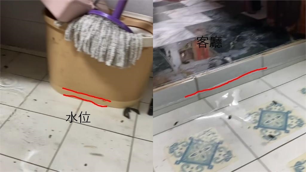 新北深夜暴雨狂下「水灌進家裡」畫面曝！中和人喊「第一次這樣」哀嘆：不用睡了