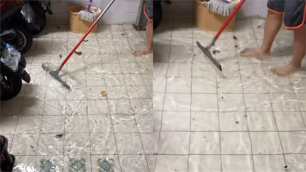 新北深夜暴雨狂下「水灌進家裡」畫面曝！中和人喊「第一次這樣」哀嘆：不用睡了