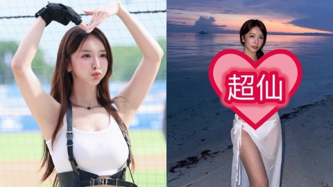 啦啦隊女神海邊解放「挖空大U」!薄紗裙放送「嫩白長腿」…一轉身S曲線全看光