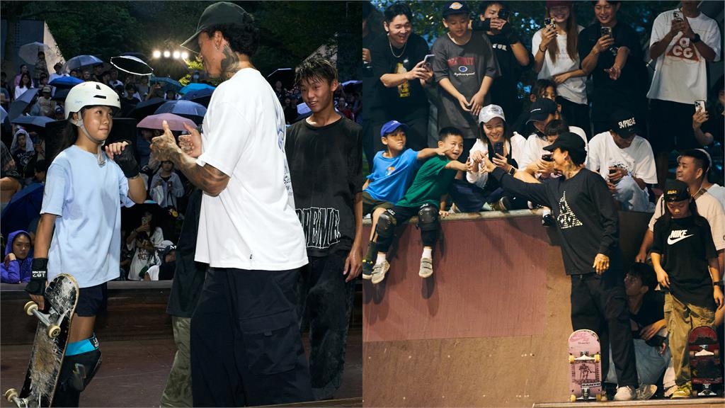 綜合(影)/滑板界的麥可喬登!美國奧運滑板巨星奈賈「訪台秀中文」粉絲擠爆南港