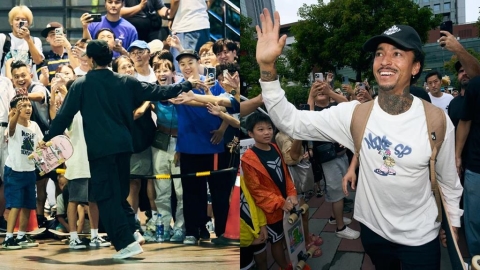 綜合(影)／滑板界的麥可喬登！美國奧運滑板名將奈賈「訪台秀中文」粉絲擠爆南港