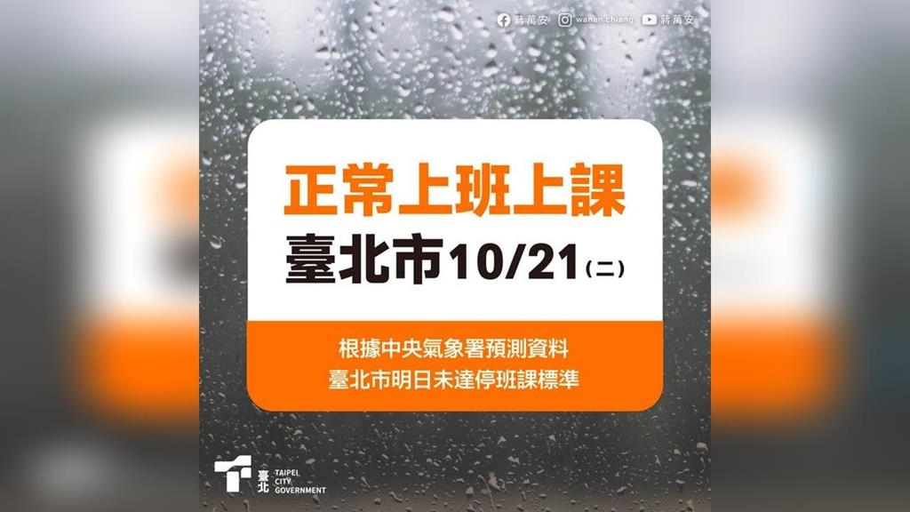 北北基桃預報達標今天仍正常上班上課　網友灌爆藍營首長臉書：咕嚕咕嚕
