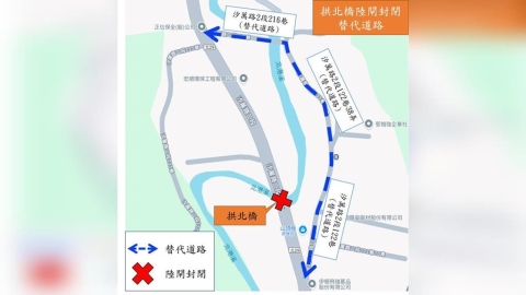 豪雨狂炸!新北緊急關閉拱北橋陸閘 替代道路一次看