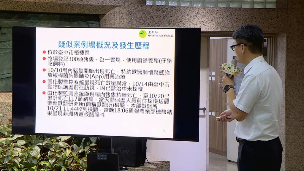 疑首例「本土非洲豬瘟」　農業部：5天禁載運宰殺、禁廚餘餵養