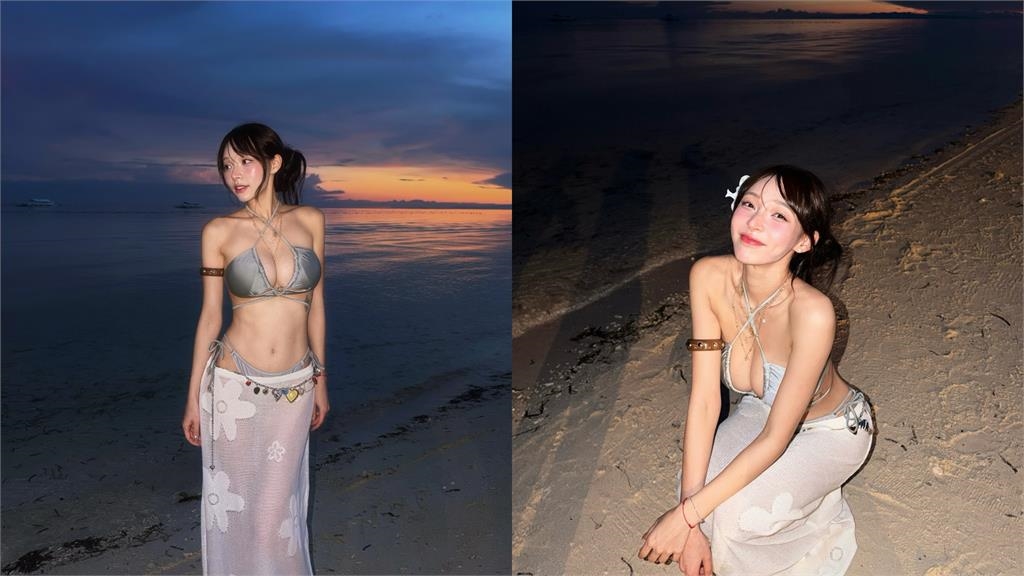林襄海邊大尺度解放!透視薄紗炸出「超兇白麻糬」網看暈:完美比例…