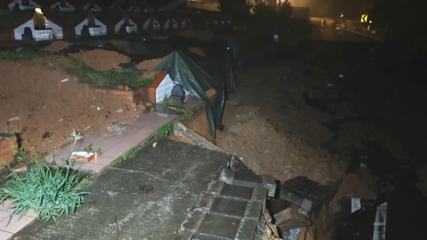 豪雨狂炸!桃園蘆竹生命紀念園區坍方 區公所:已聯絡受影響家屬