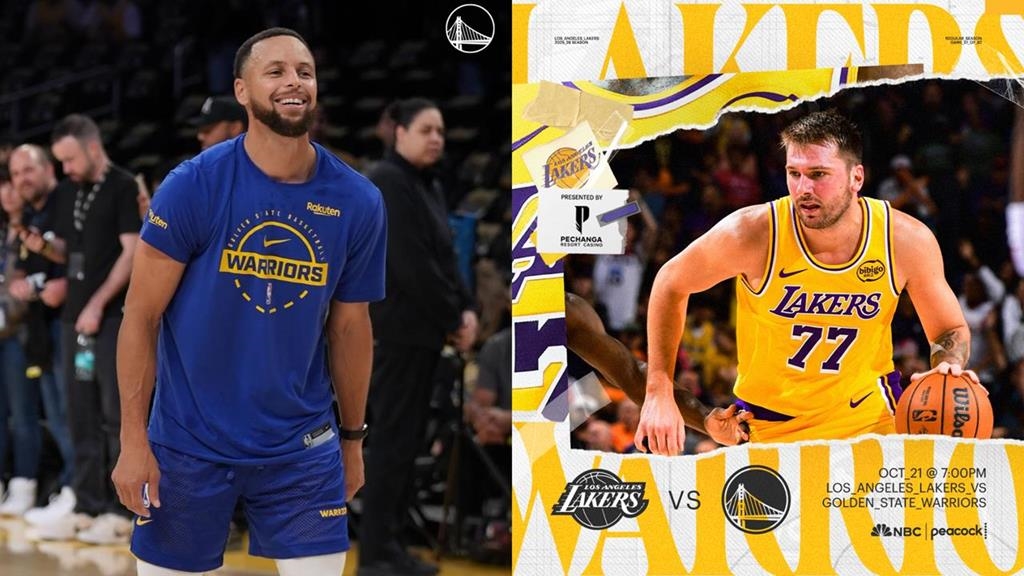 NBA(影)／勇湖開戰！柯瑞「熱身狂飆LOGO三分」踢館湖人「瘦77」練投美如畫