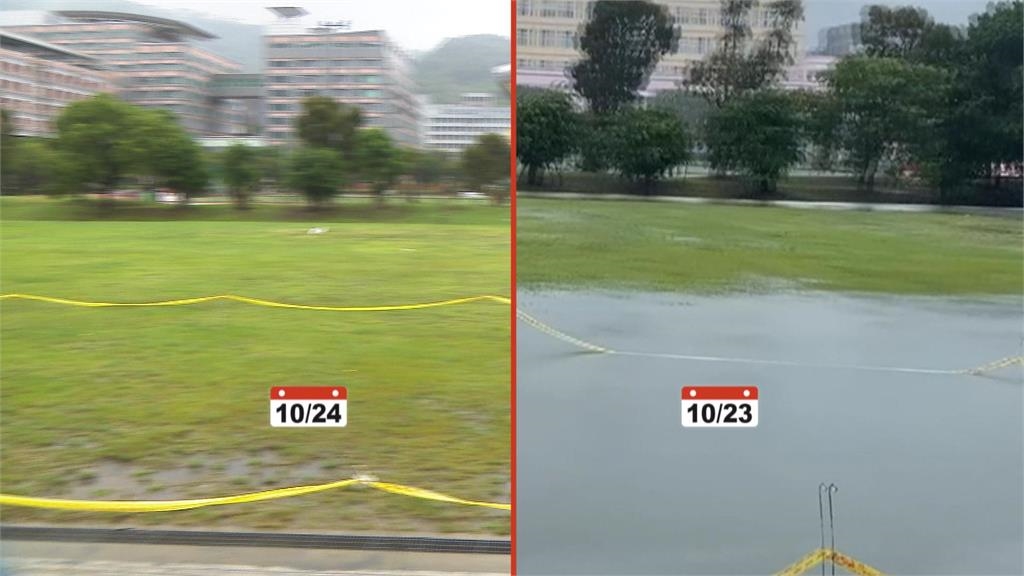 豪雨攪局萬聖節！　天母萬聖嘉年華場地積水成湖被迫延期