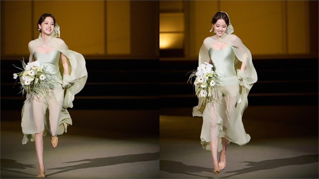 歐陽娜娜穿薄紗「上空挖大U」衝出鏡頭!一轉身「側面露出」…網嚇:好塌