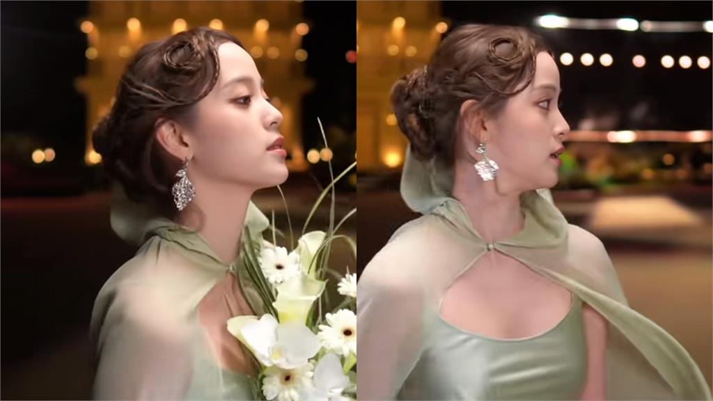 歐陽娜娜穿薄紗「上空挖大U」衝出鏡頭!一轉身「側面露出」…網嚇:好塌