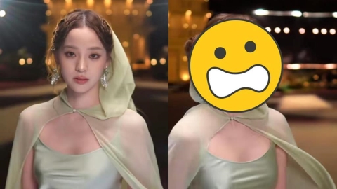 歐陽娜娜穿薄紗「上空挖大U」衝出鏡頭!一轉身「側面露出」…網嚇:好塌