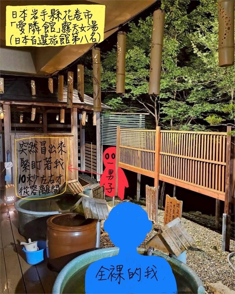 台女赴日泡湯遭男闖入緊盯10秒!旅館竟辯「他來捉蟲的」荒謬回應掀眾怒