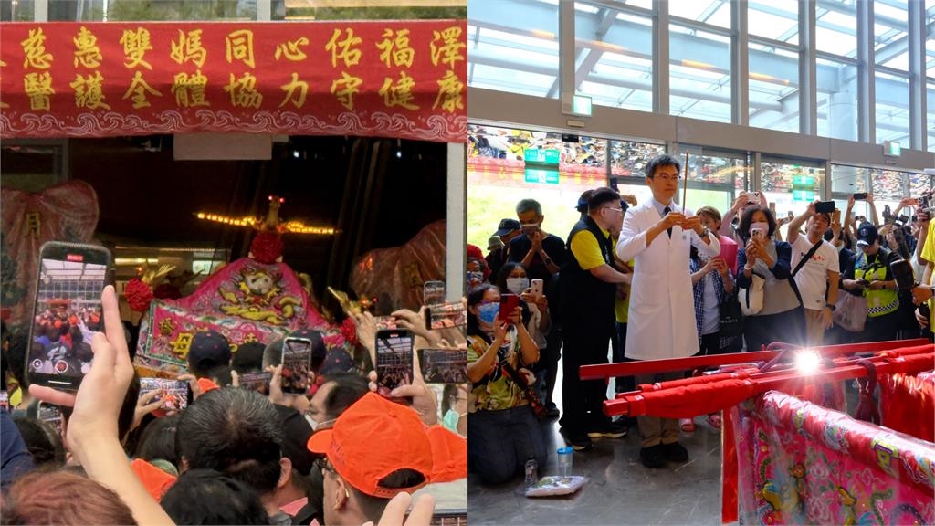 白沙屯媽祖「粉紅超跑」衝亞東醫院賜福!醫護英雄為病患祈福…超暖畫面曝