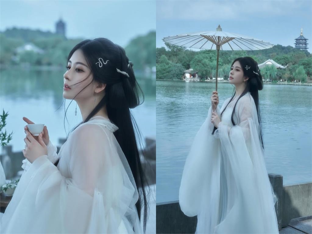 邱淑貞24歲愛女萬聖節化身「白娘子」！貼身旗袍側身「炸出S曲線」