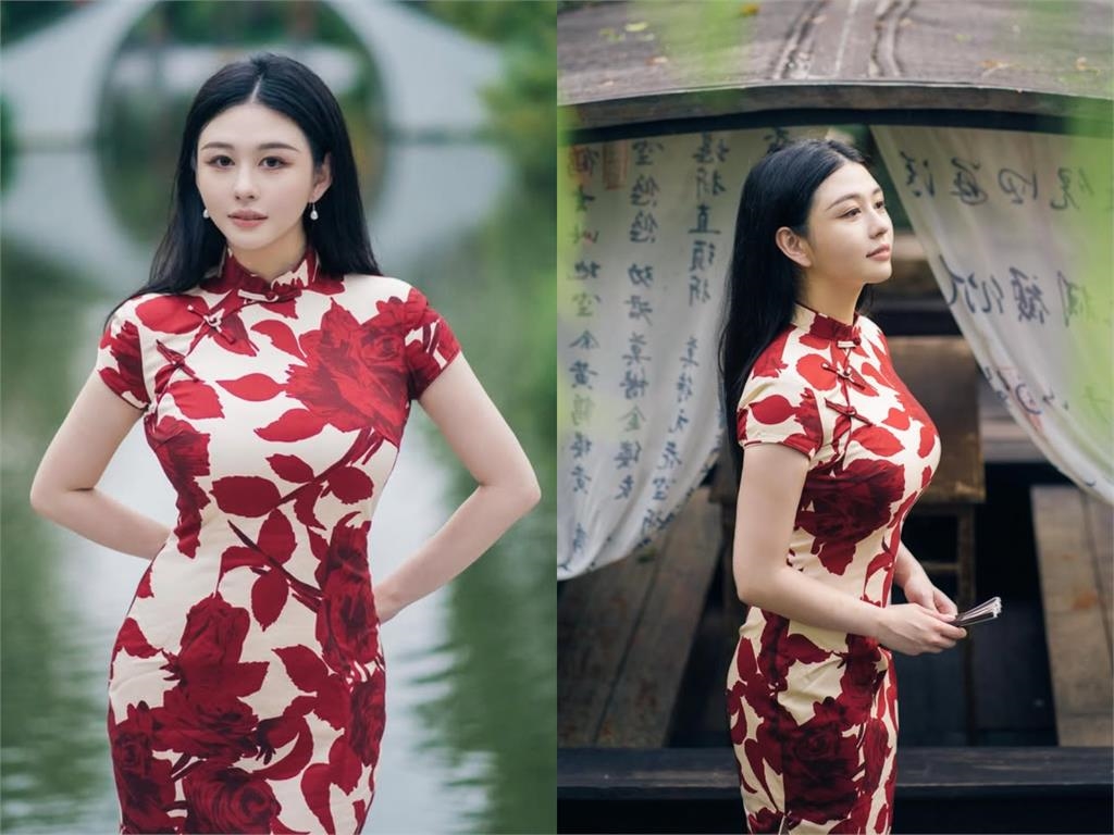 邱淑貞24歲愛女萬聖節化身「白娘子」！貼身旗袍側身「炸出S曲線」